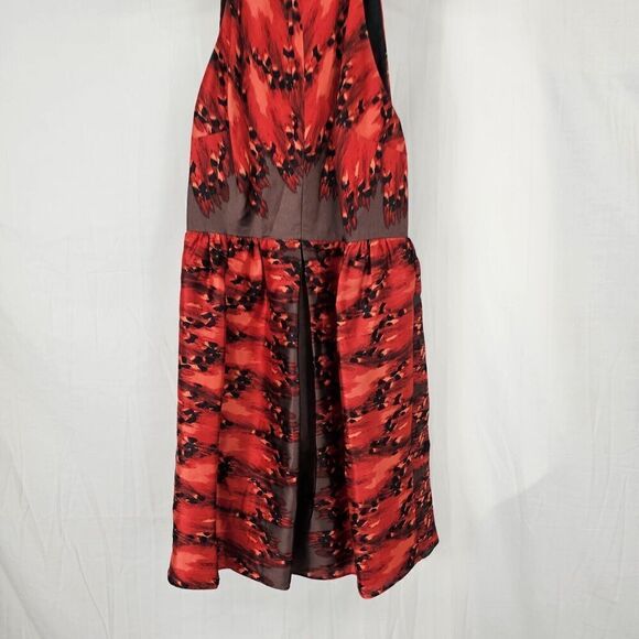 Tibi Silk Pirouette Party Dress Backless With A High Neck In Red Women's Size 4 - Picture 5 of 12
